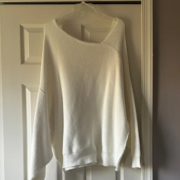NWOT Free People Asymmetrical Neck Dolman Long Sleeve Sweater - Picture 1 of 5